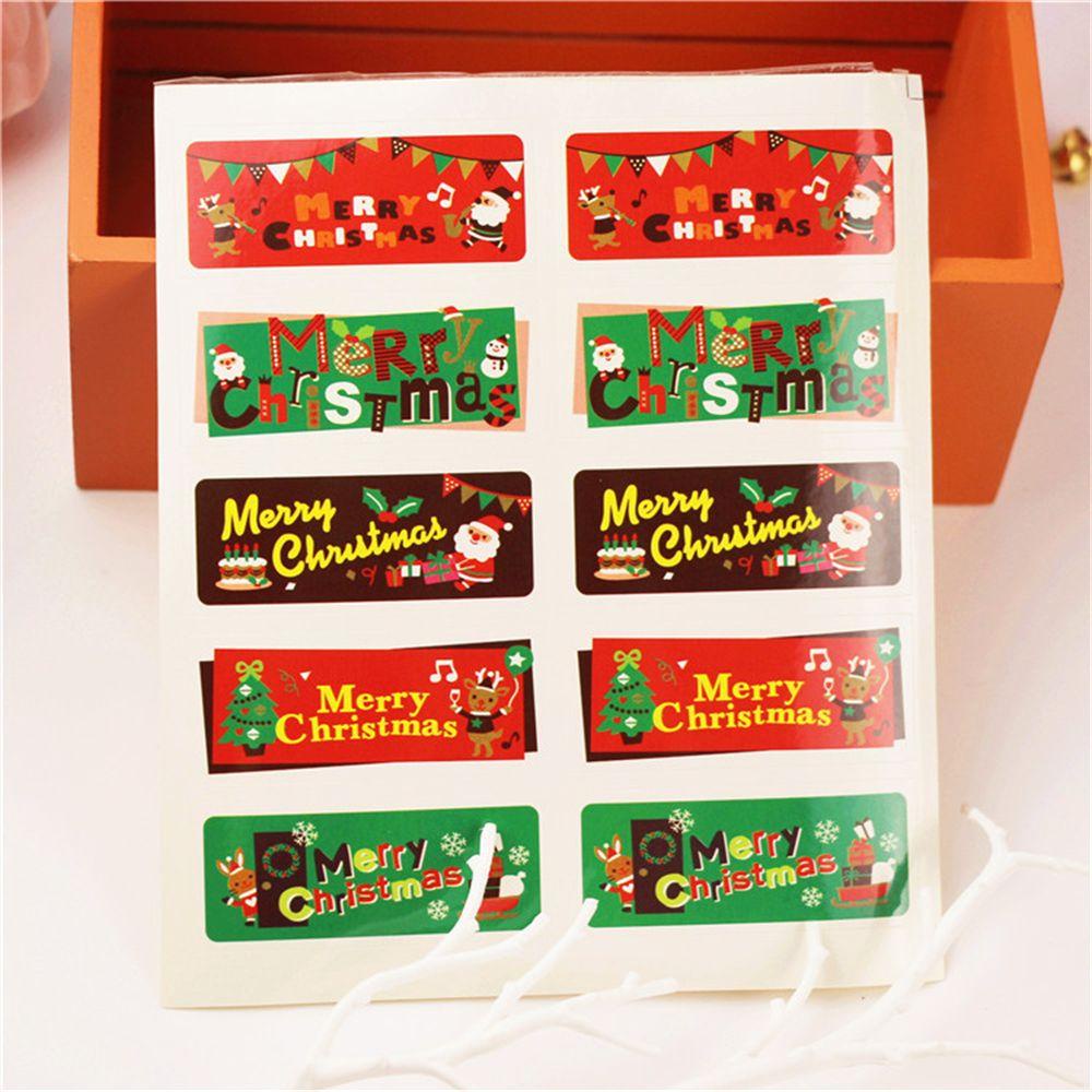 Lanfy Stiker Natal Snowman elk Santa Claus Seal Stiker Scrapbooking Aksesoris Label Kraft Sticker Kertas Sticker