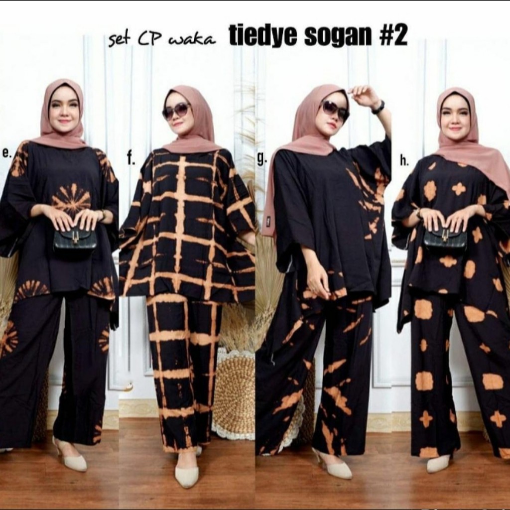 Setelan Set Celana Panjang Waka 2 Tie Dye Sogan Rayon Halus/TieDye/Tie Dye Set/Setelan Wanita/One Se