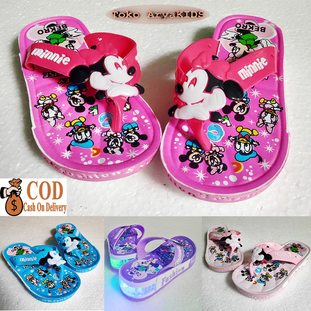  sandal anak perempuan MICKEY MOUSE  lampu menyala Shopee 