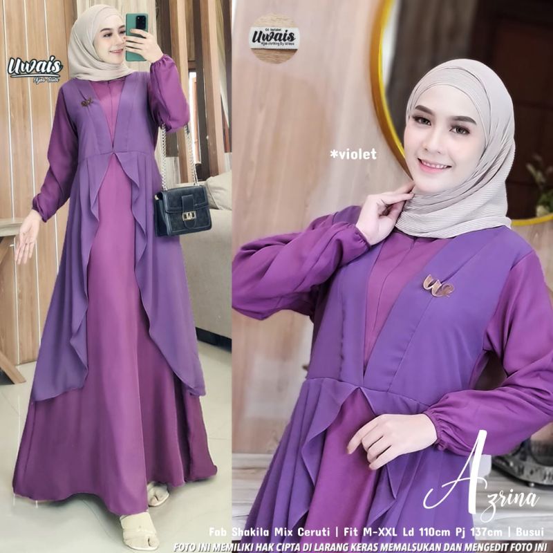 [NEW] Azrina Dress by Ori Uwais Hijab "Gamis Muslimah Shakila mix Ceruty" / Baju Official Shop