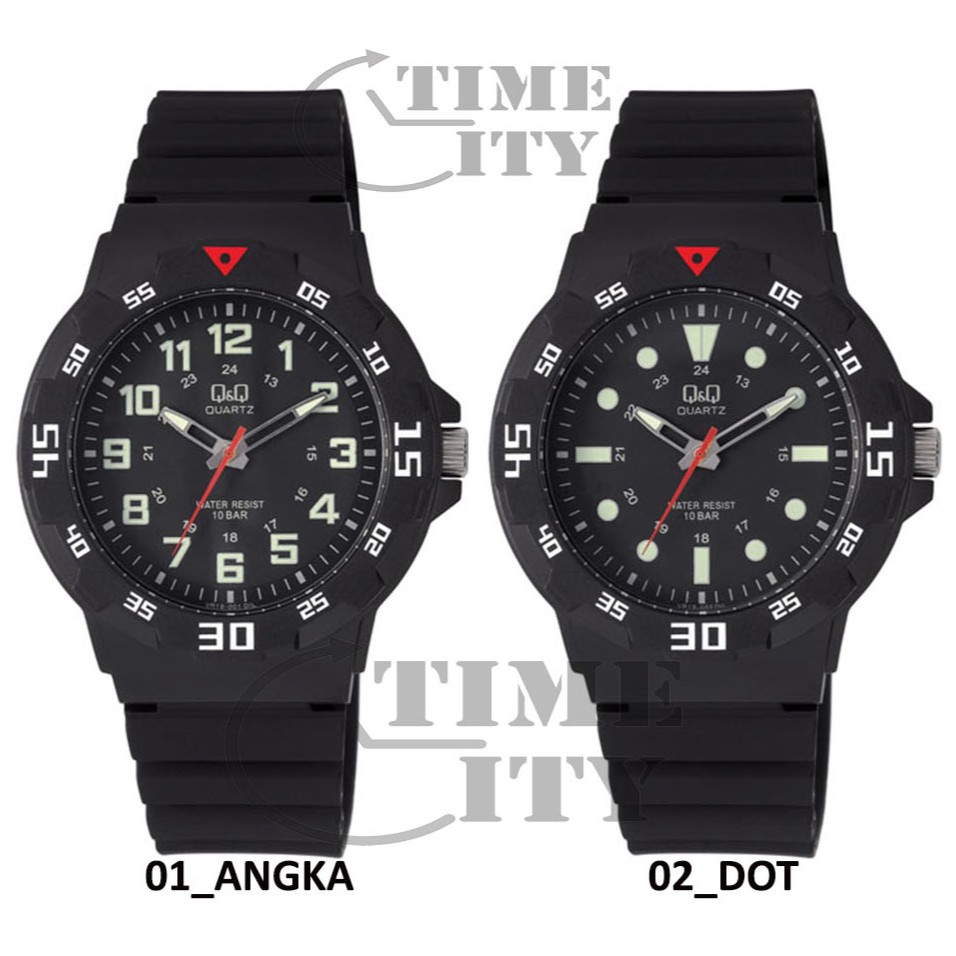 QQ Original Jam Tangan Pria - VR18J - Straps Karet - Hitam