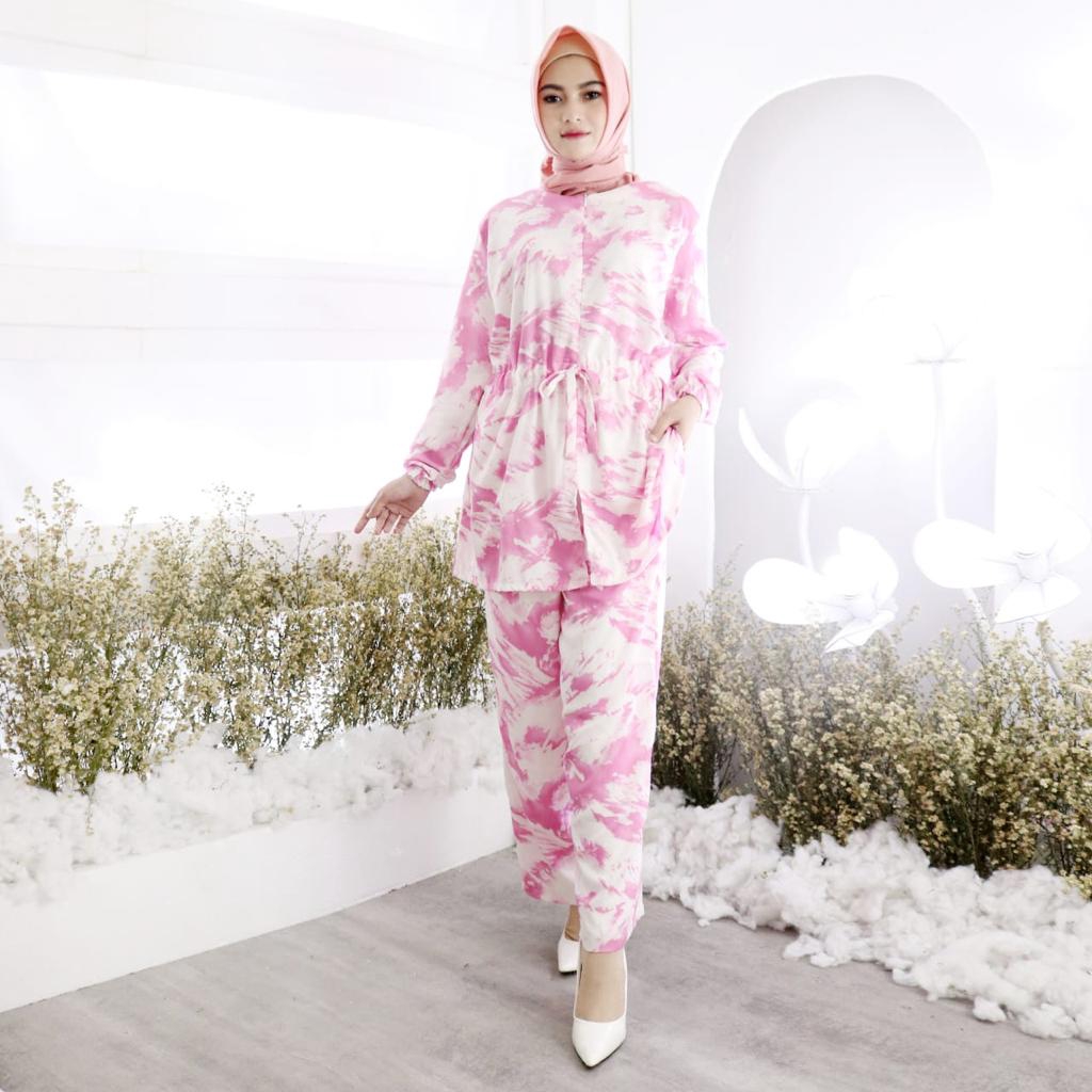 Setelan Motif Youbi / One Set Rayon Motif Tie Dye