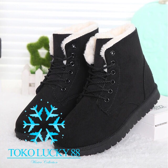 IMPORT MOLLAD Boots Thermal Sepatu Boots Winter Lapis Bulu Musim Dingin