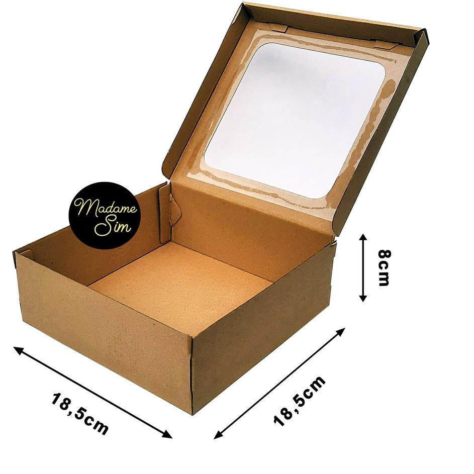

❊ KOTAK KUE - CAKE BOX - DUS BOLU 18 x 18 x 8 CM - JENDELA (ISI : 10 PCS) ➢