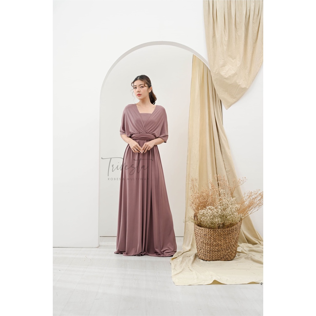 MAXI | Dark Plum  | MULTIWAY INFINITY CONVERTIBLE DRESS | FREE KEMBEN &amp; SPECIAL LONG SCRAFT