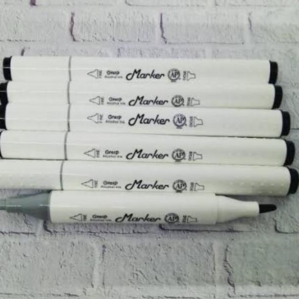 

〈〈IMPORT〉〉 Spidol Grasp marker 120 black/ hitam Penebal mewarnai