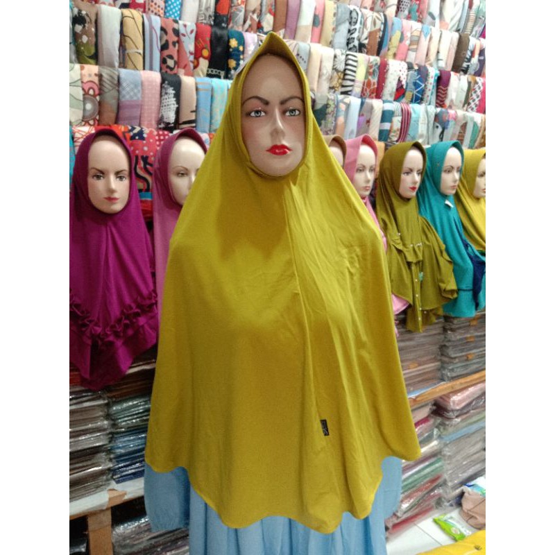 KERUDUNG BERGO POLOS JERSEY PREMIUM CHR KUNING
