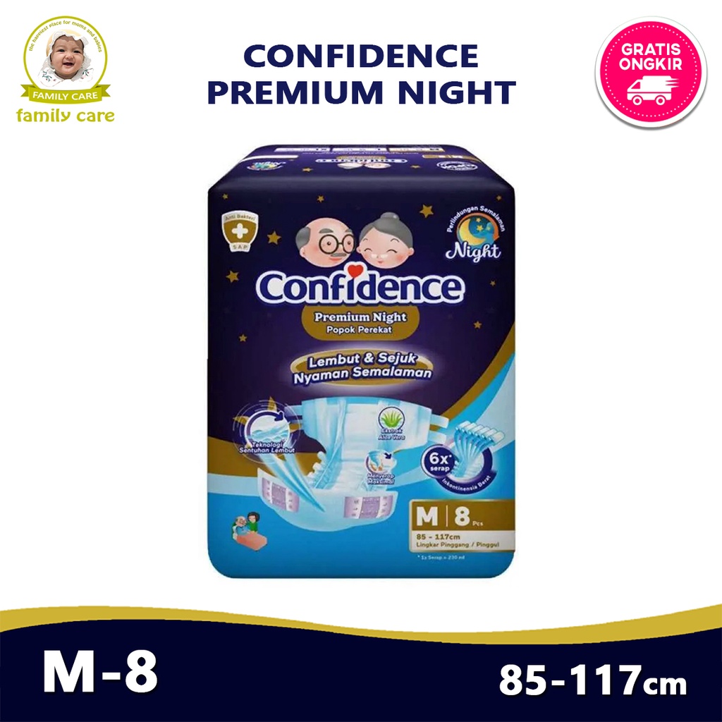 Confidence Premium Night M8 | Pampers Popok Dewasa M 8