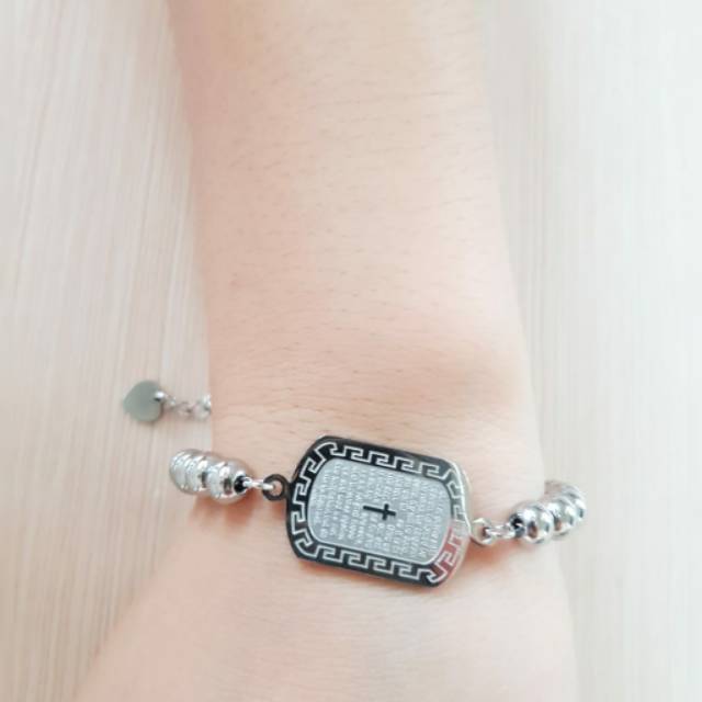 Gelang Salib Fashion Pria wanita Titanium Silver Import Anrikarat