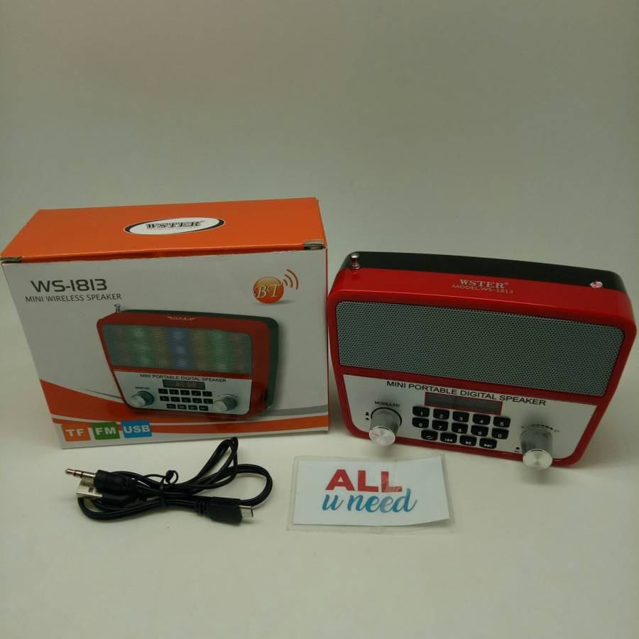 Mini Wireless Bluetooth Speaker Wester WS-1813 Bisa Utk Murotal