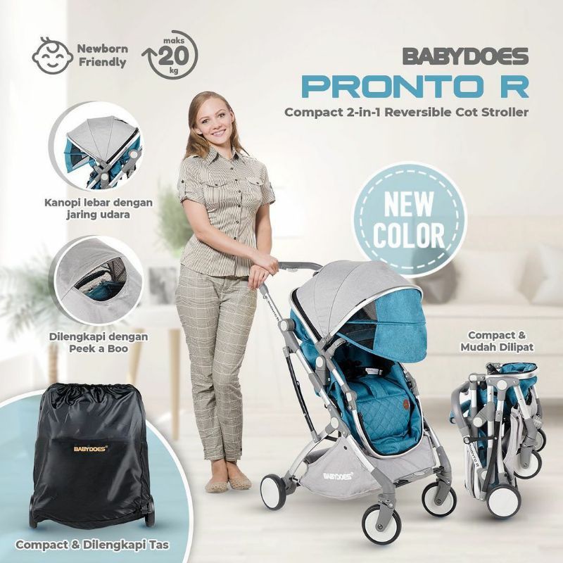 Makassar - Stroller Bayi Babydoes Stroller CH 2222 Pronto R Cabin Size Reversible Kereta Dorong Bayi