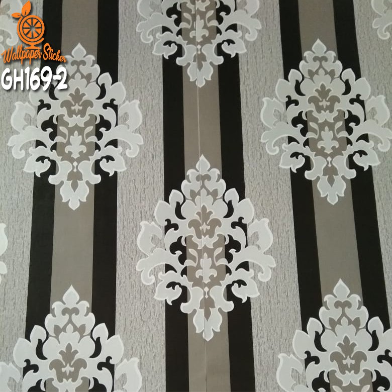 Wallpaper Dinding Wallpaper Stiker Wallpaper dinding Anak Walpaper Gh169-2 Wallpaper Dinding 45CM x 9Meter Batik Silver