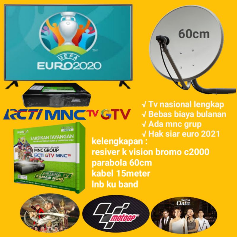 parabola mini 60cm dan k vision bromo c2000