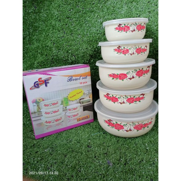 Bowl 5set bunga GSFBagan enamel