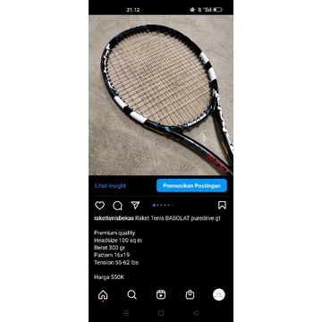 raket Tenis BABOLAT pure drive gt hitam