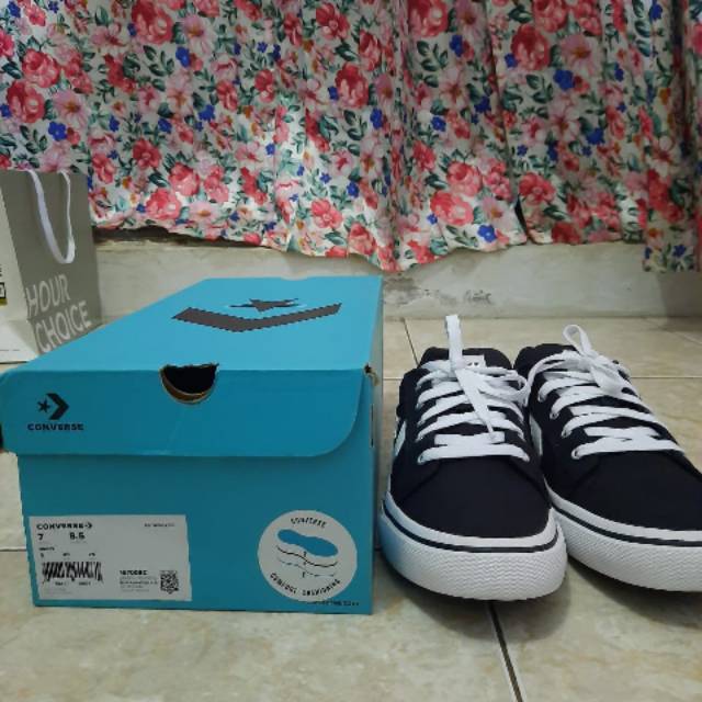 Sepatu Converse El Distrito 2.0 Canvas Ox Black White Shoes