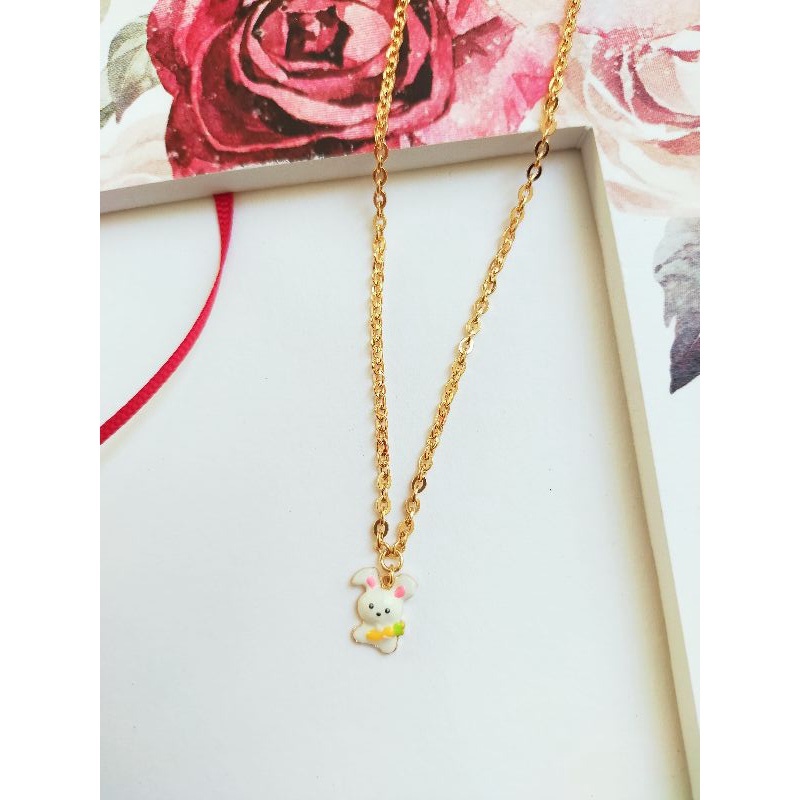 Kalung kelinci anak emas asli 375