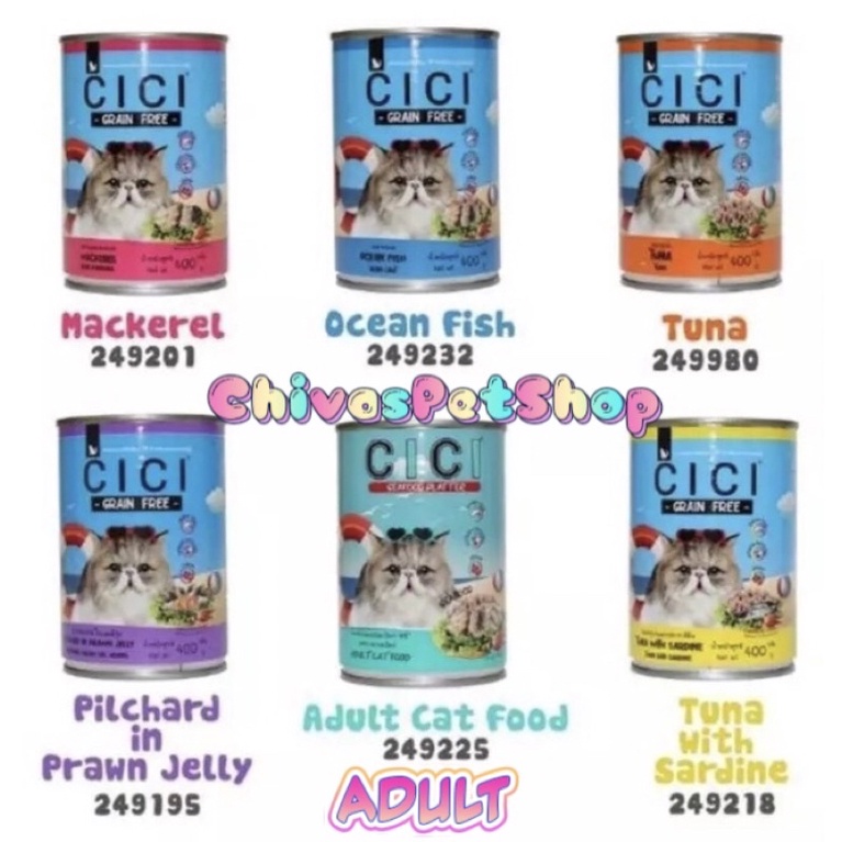 CICI KITTEN & ADULT WETFOOD MAKANAN KUCINV KALENG 400gr