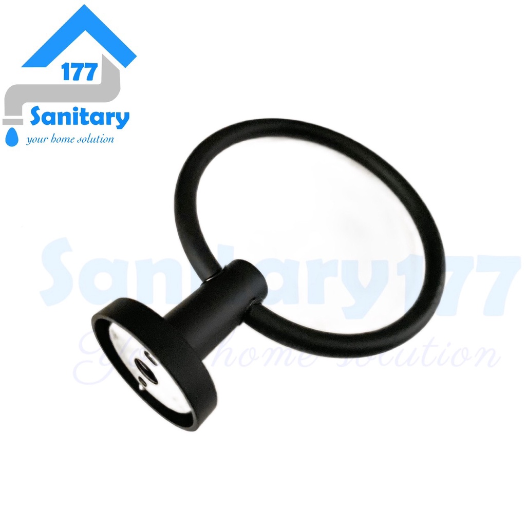 Towel ring stainless 304 HITAM minimalis 30204-gantungan lap handuk black matte stenlis sus304 hooks holder