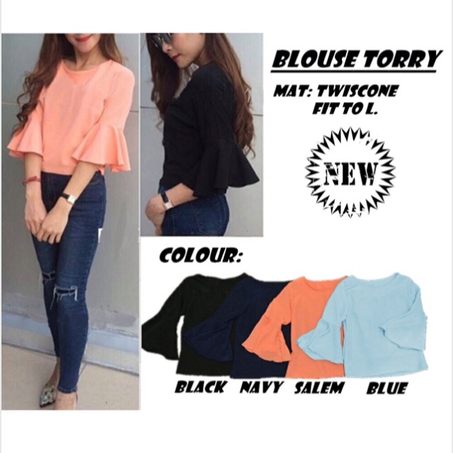 Terry blouse blue Only