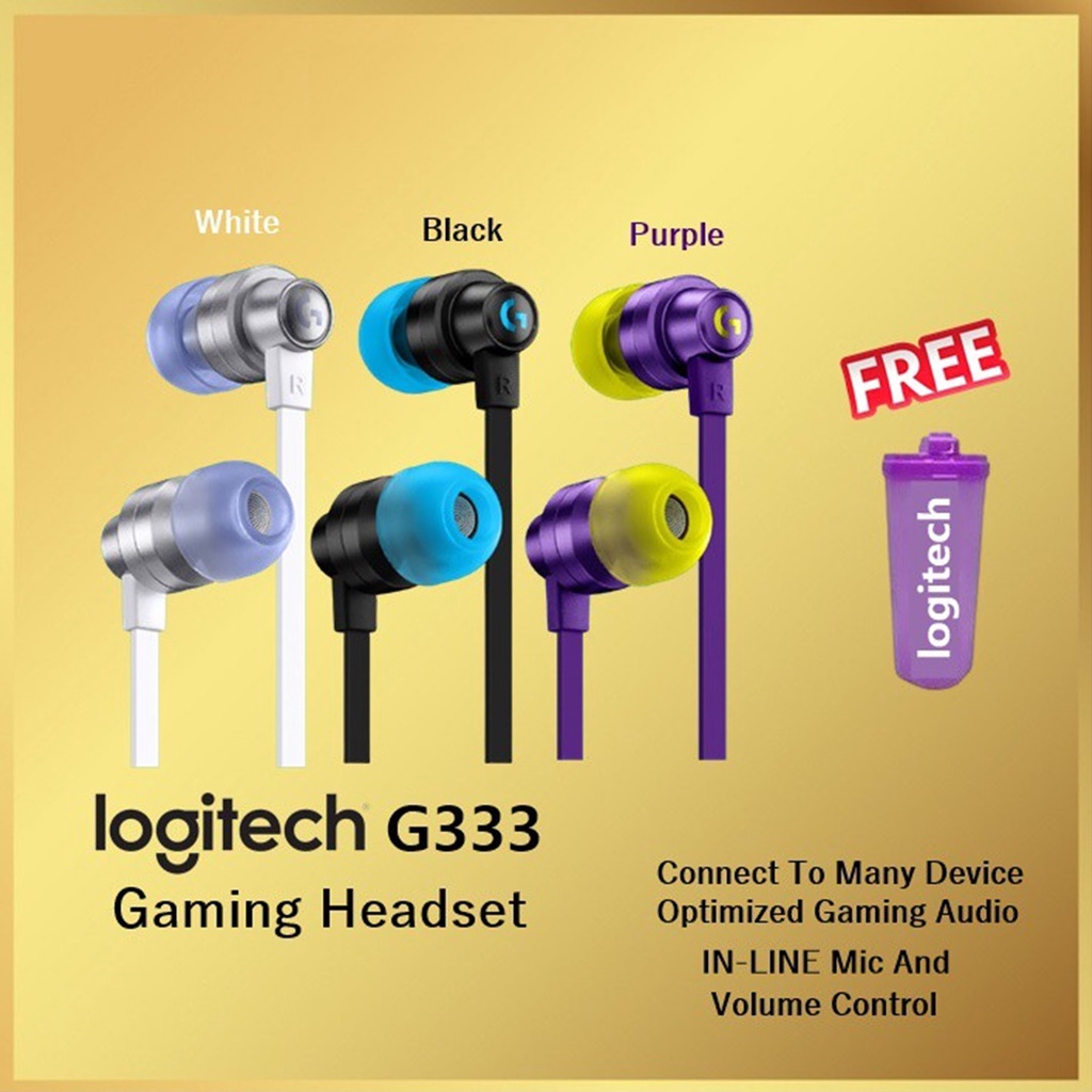 Logitech G333 In-Ear Earphone Gaming with Type C Adapter G 333