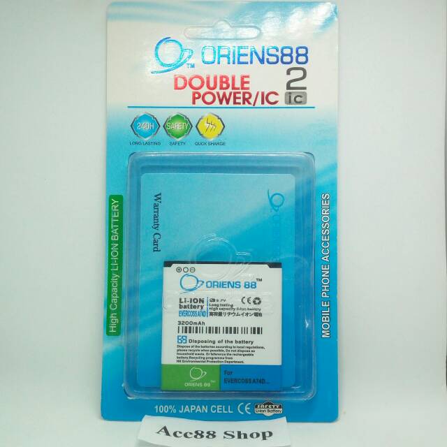 Baterai Batre Battery Double Power OR88/ Oriens88 Evercoss A74D