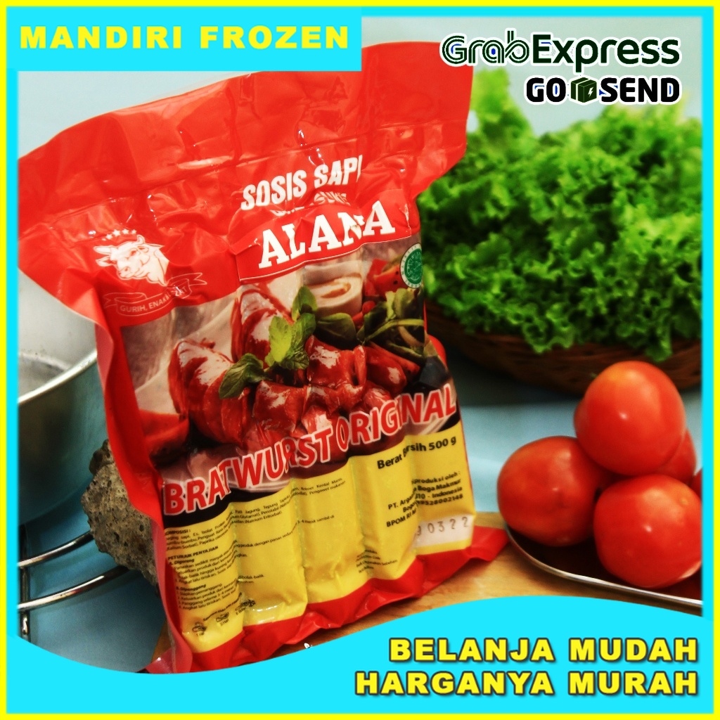 

ALANA Sosis Sapi Bratwurst Mini Ori 10s 500 Gram