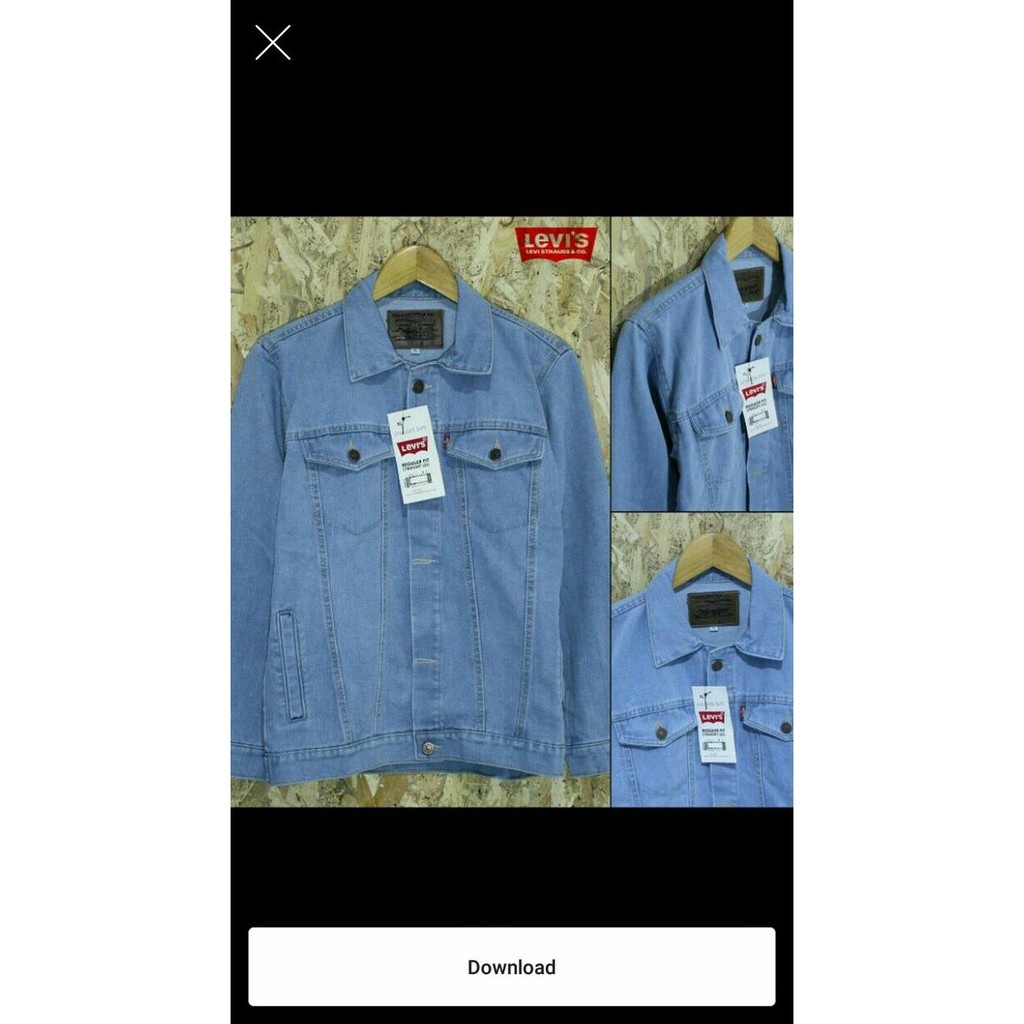 2Aou Jaket Jeans Levis Pria Pria Casual|Biru Telor Asin Atau Biru Muda - Biru Muda, Xl Htxe