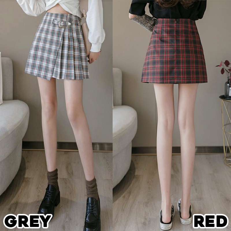 KARAKOREA 9800 Jisoo Skirt/Korean Mini Skirt/Rok pendek/Rok Lipit Lisa/Rok Autumn/Rok Winter/Rok Korea Skirt