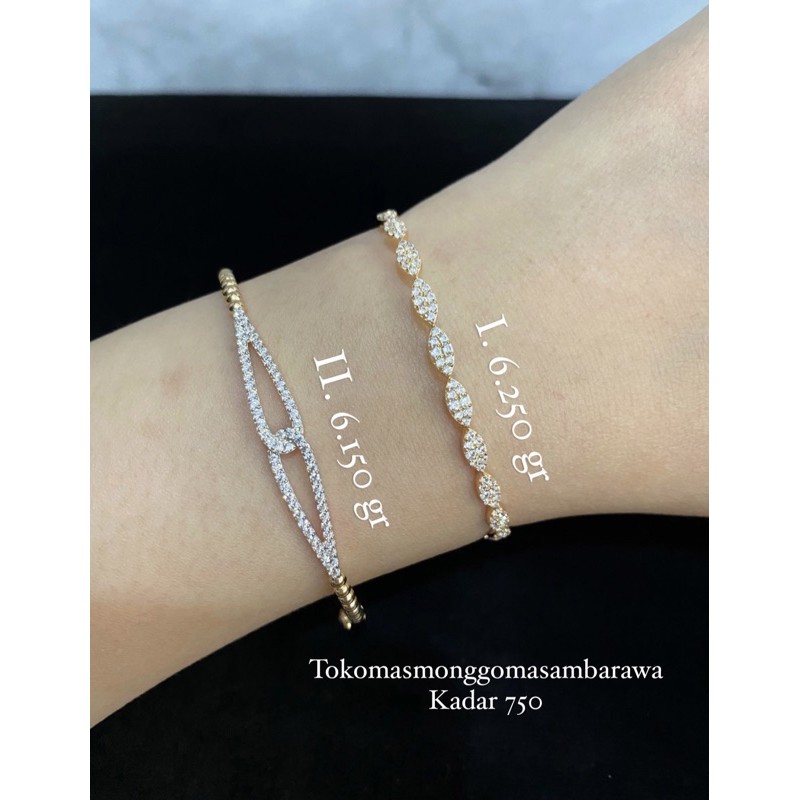Gelang Variasi Mata I Emas 17k/750