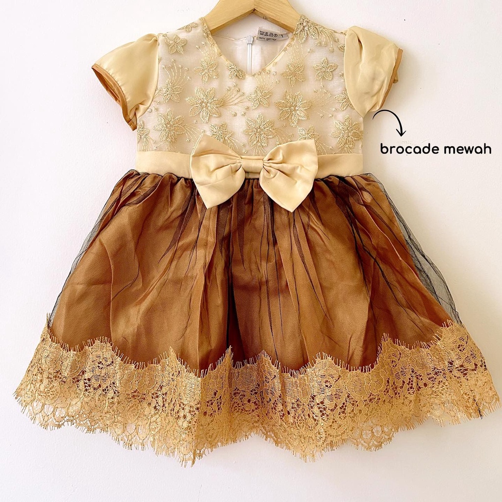 Dress Pesta Kondangan Ulang Tahun Mewah Lucu Bayi Anak Perempuan Cewek Terlaris Kode D  Babeebabyshop