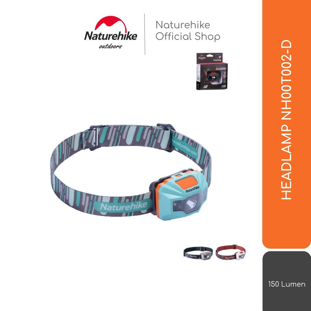 Naturehike Headlamp 150 Lumen NH00T002-D Lampu Kepala Senter Camping