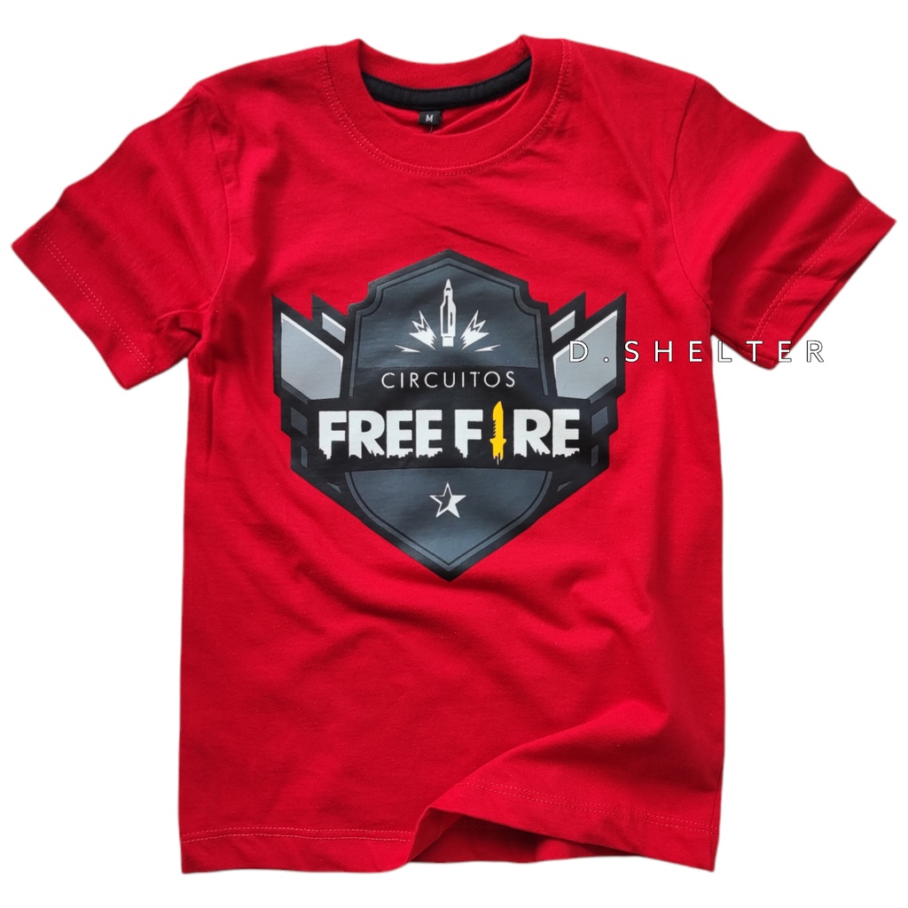 KAOS ANAK FREE FIRE MERAH / KAOS ANAK FREEFIRE / KAOS EVOS/BISA COD/DSHELTER