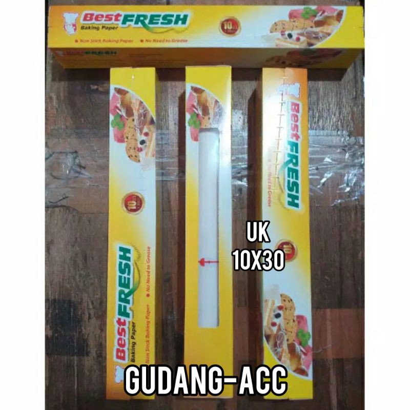 Baking Paper / Kertas Roti Merek Best Fresh Ukuran 30cm X 10 Meter Warna coklat dan putih