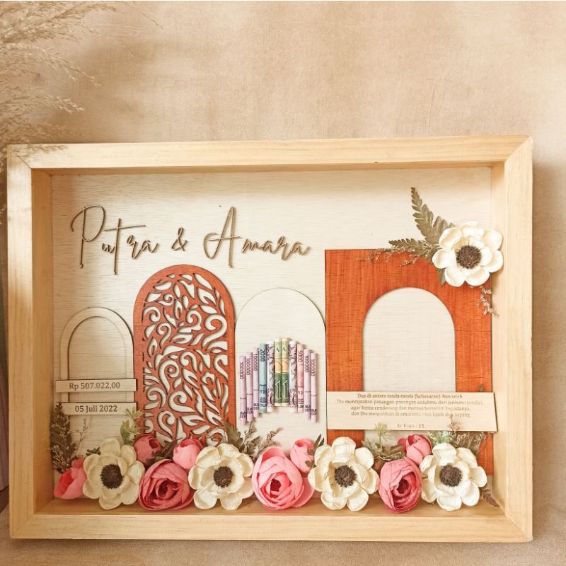 Mahar-Mahar Pernikahan-Mahar 30x40 cuting laser-Mahar Rustic - Mahar Pernikahan Bingkai