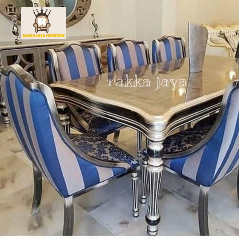MEJA MAKAN LUXURY MEWAH 8 KURSI