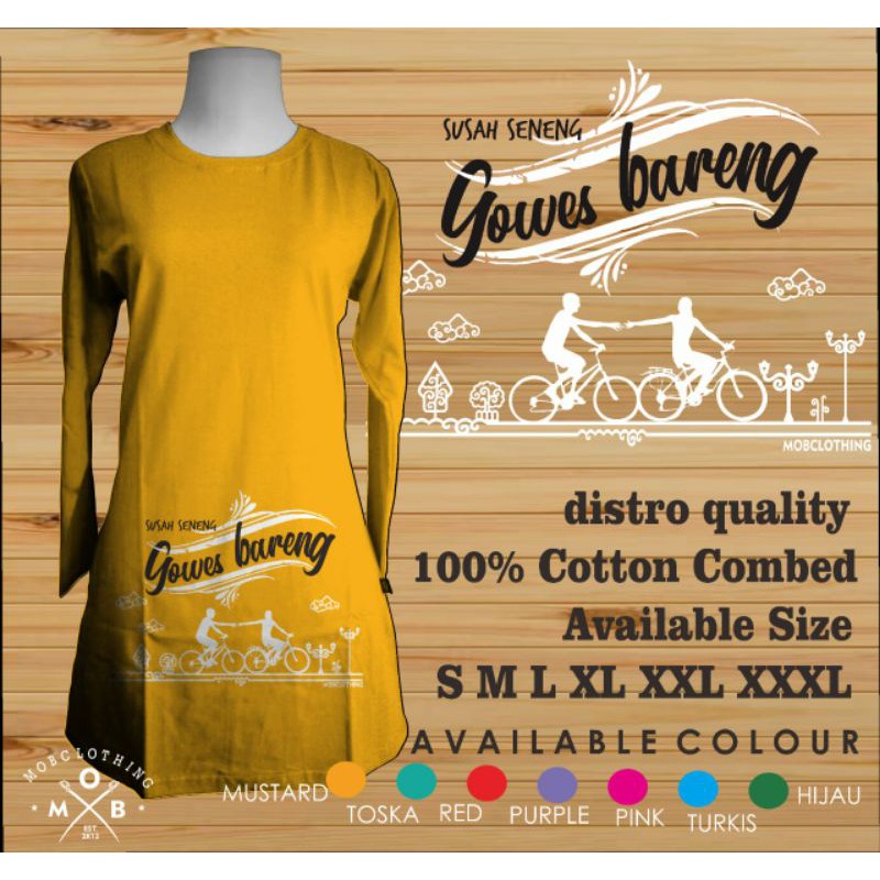 Pre Order Kaos Tunik Muslimah &quot;Gowes Bareng&quot; cocok untuk Olahraga atau Santai