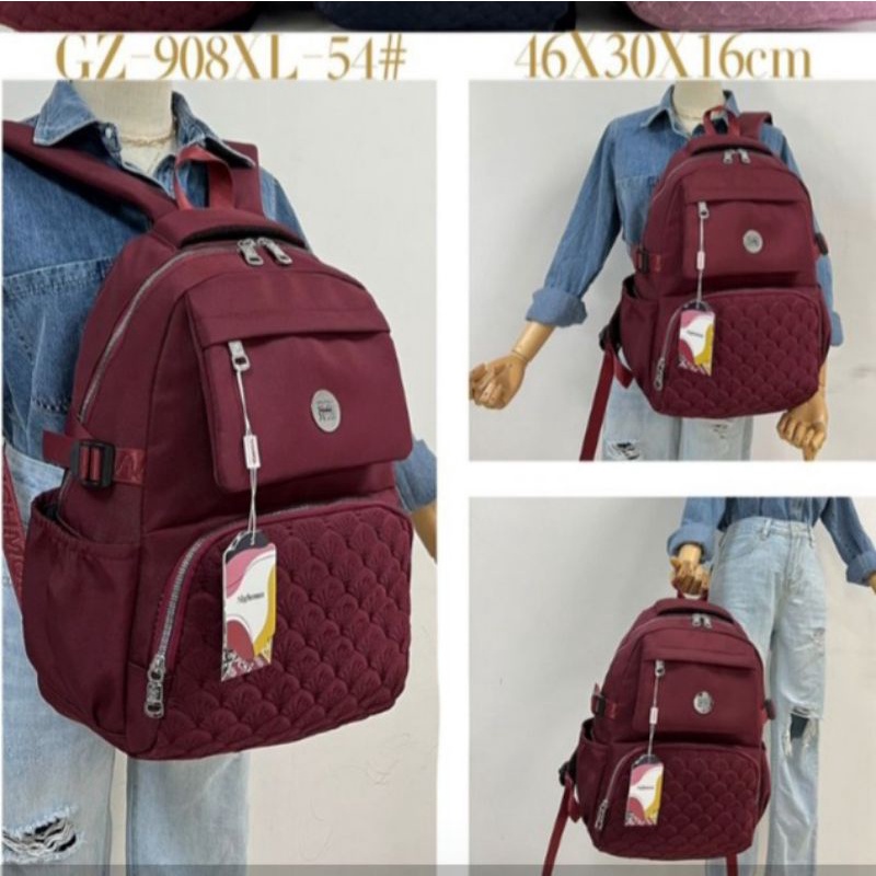 Tas ransel wanita sighmon import ukuran XL 908 kanvas