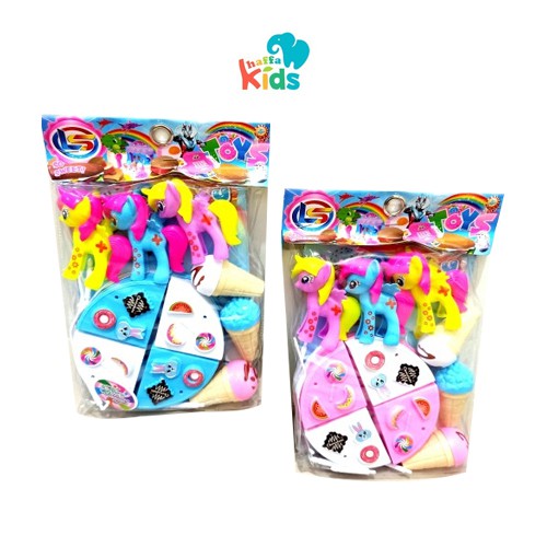 Mainan Anak Perempuan Kue Tart dengan 3 Boneka Lucu