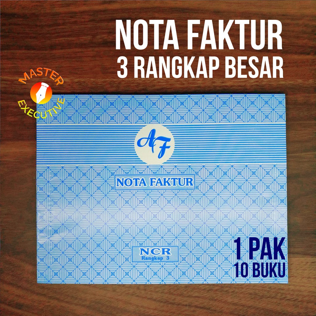 [Pak - 10 Buku] AF Buku Nota Faktur 3 ply NCR / Rangkap B3 Besar