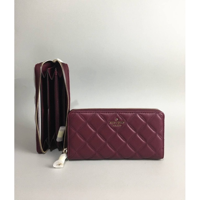 Tas Kate Spade Natalia Zip Continental Wallet Quilt Blackberry