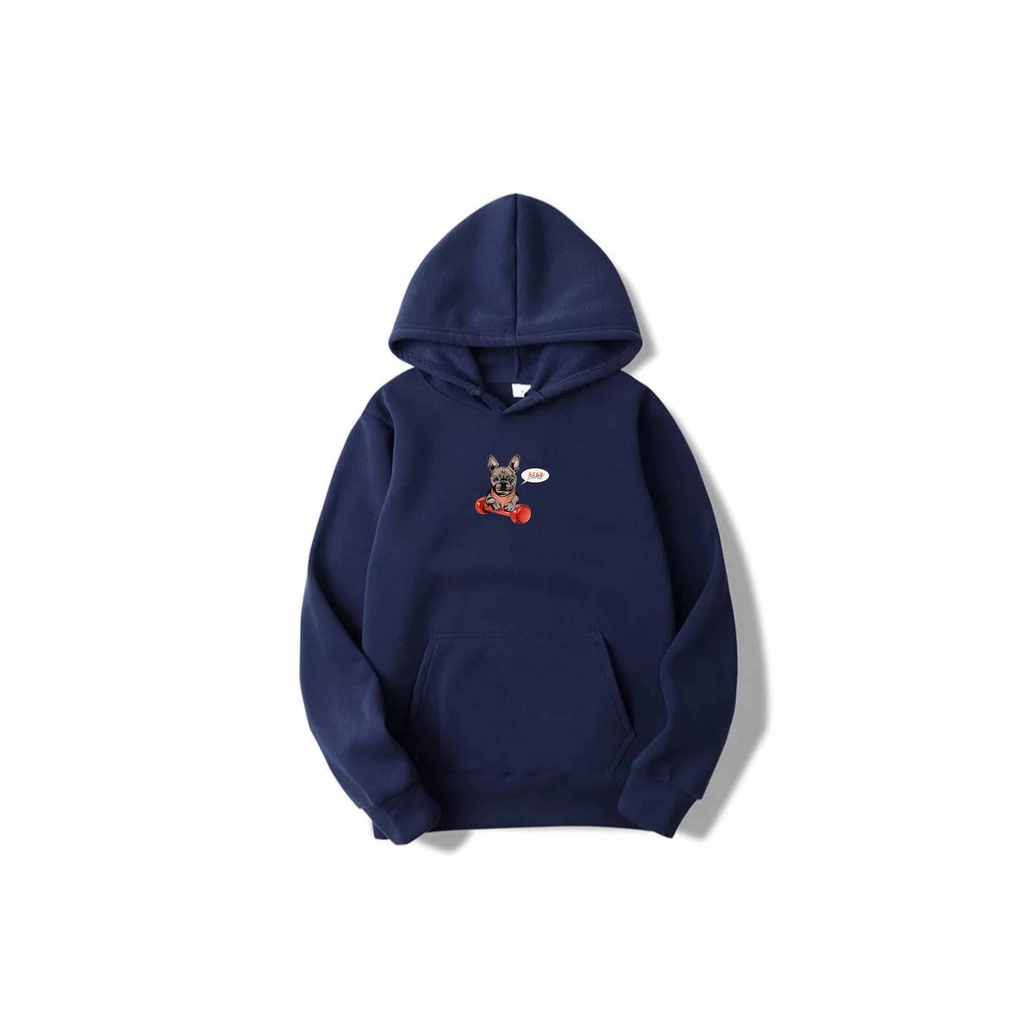 Hoodie Wanita Stay Sweater Oversize Fleece Size M - XXL-navy