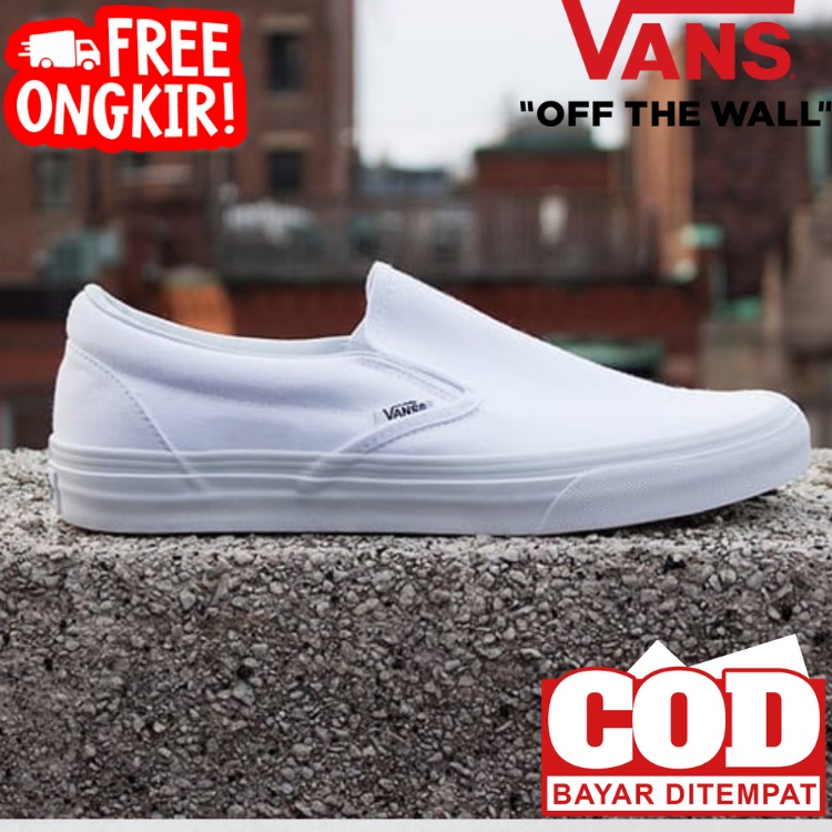 Vans Slip On Steadmen Fish Tuna Kualitas Premium / Vans slip On OG Black white premium Original