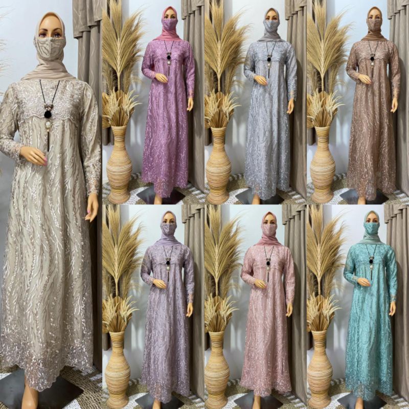 Gamis kebaya // gamis modern//gamis fashion// gamis ratu bahan TILLE model terbaru