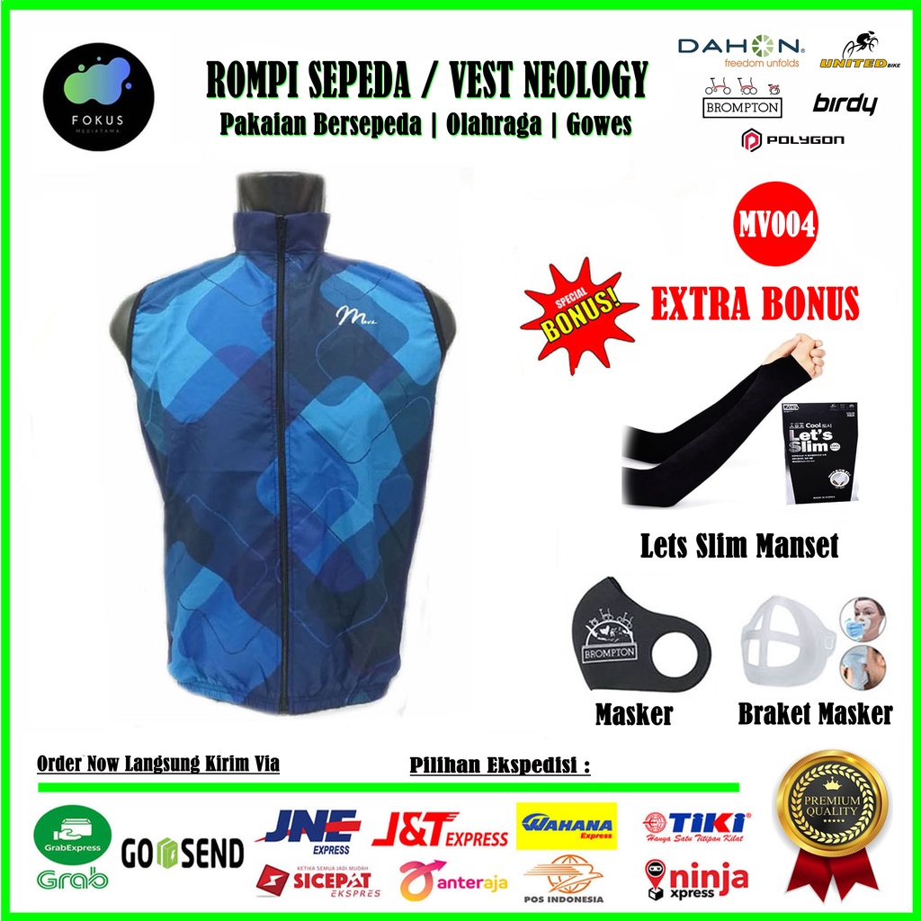 Rompi Sepeda Lipat Jaket Olahraga Windbreaker Unisex - MV004