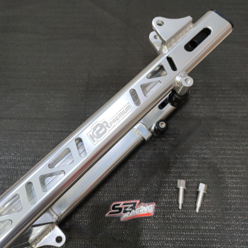 SWING ARM K2R KHARISMA SUPRA 125 WAVE125 WAVE 125 CNC BOLONG SILVER HITAM