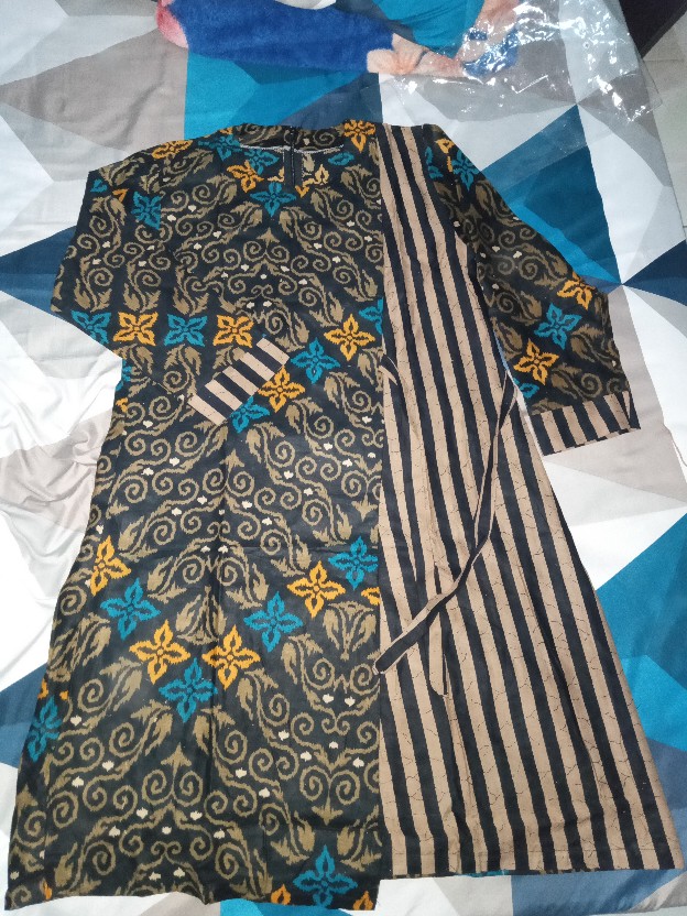Tey-17 Batik Wanita Asj Sa Hrb026 Kenongo Kemeja Tosca Pendek