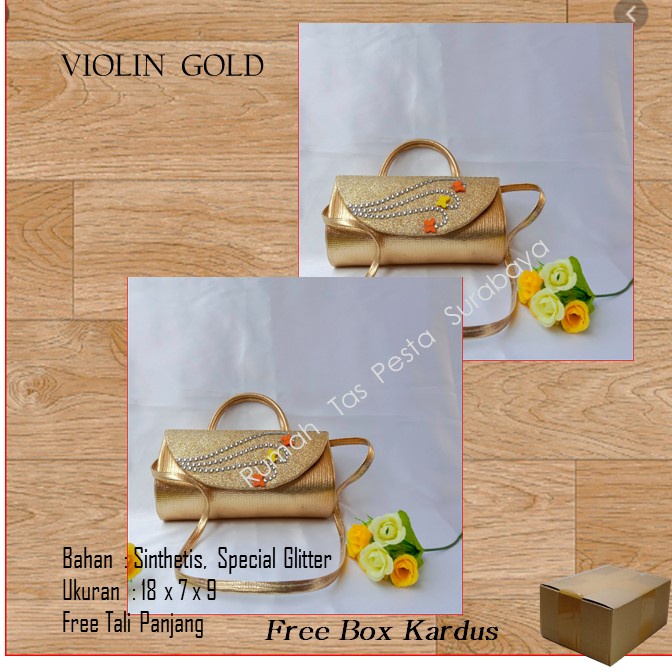 Tas Imut,Tas Kondangan,Tas Gliter,VIOLIN  GOLD