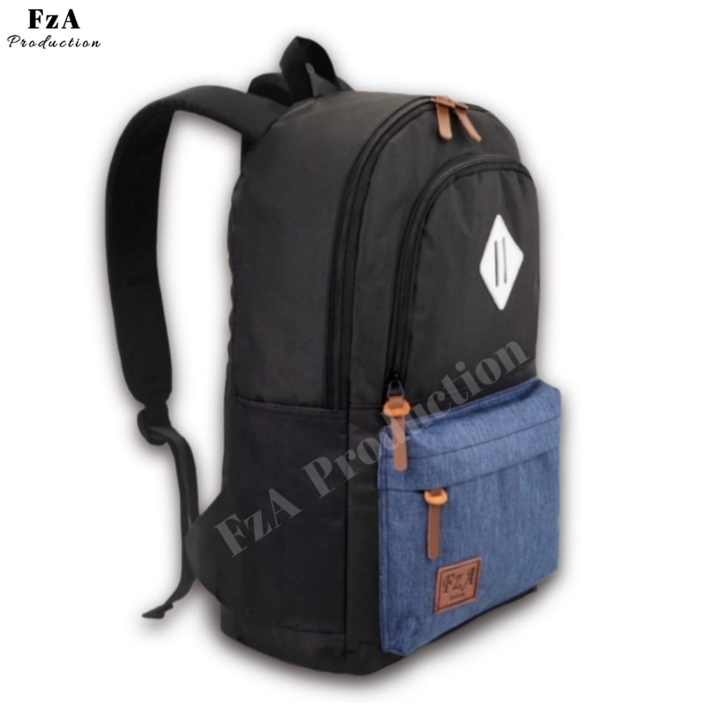 Tas Ransel Gendong Laptop Distro Sekolah Kuliah Pria Wanita Black Murah Original GRATIS Jam Tangan Dan Slempang