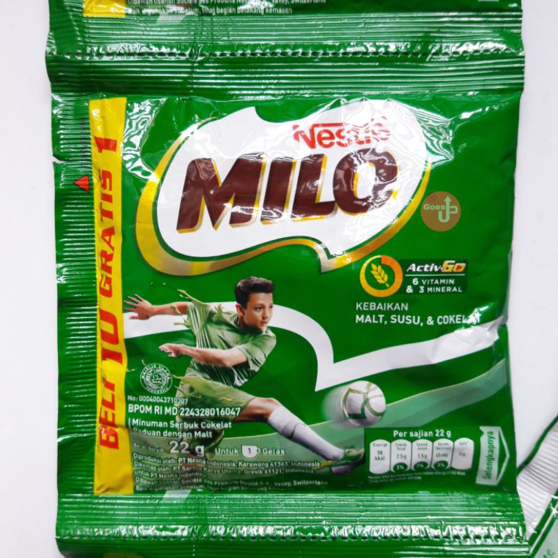 

Milo Activ Go Sachet Renceng 22gram Minuman Cokelat Bubuk Isi 10 bungkus